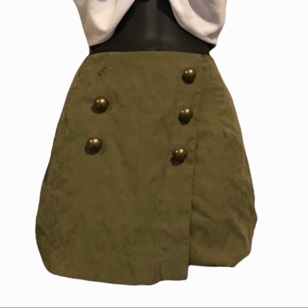 Favlux Fashion Olive Green Asymmetrical Skort
